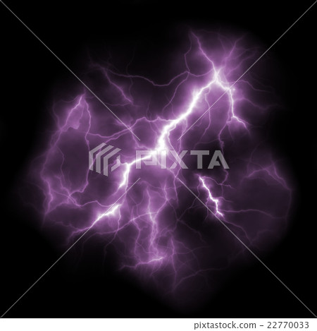 鮮豔細緻的雷雨閃電特寫材質紋理背景，正視圖（高分辨率 3D CG 渲染∕著色插圖） 22770033