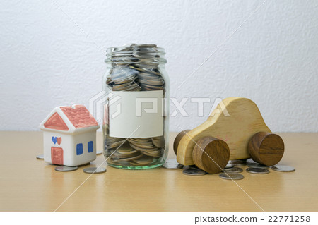 money saving in the glass bottle for money concept 22771258