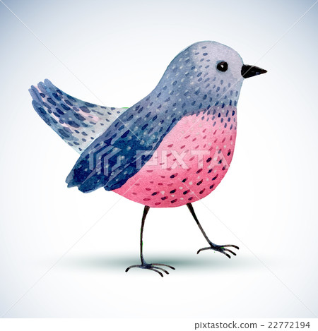 Watercolor bird isolated on white background. 22772194