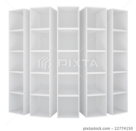 Empty bookshelf or store rack isolated 22774150
