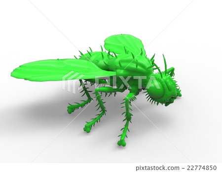 green fly. 3d illustration on white background green fly. 3d illustration on white background 22774850