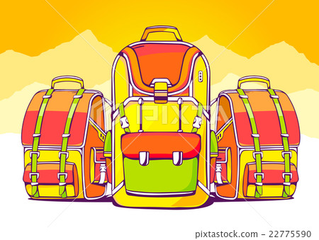 Vector illustration of fashion backpacks Vector illustration of fashion backpacks 22775590