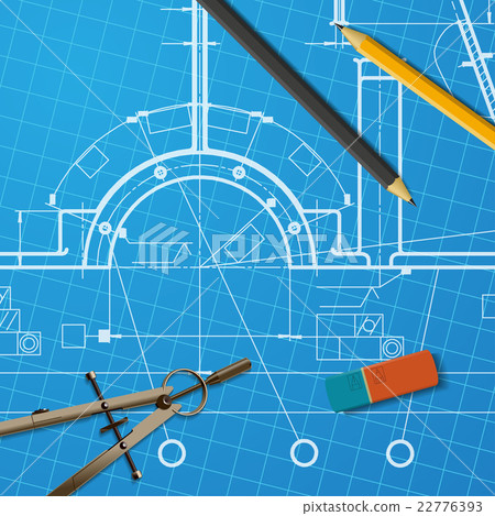 Vector technical blueprint of mechanism Vector technical blueprint of mechanism 22776393