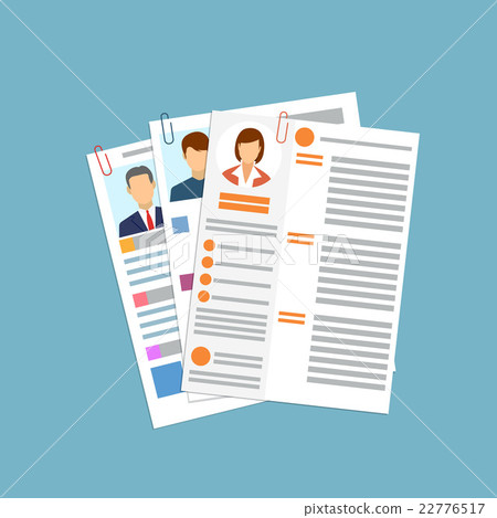Cv concept resume with photo, documents. 22776517