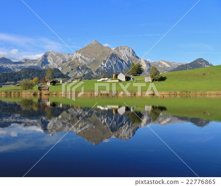 Mt Santis and lake Schwendisee Mt Santis and lake Schwendisee 22776865