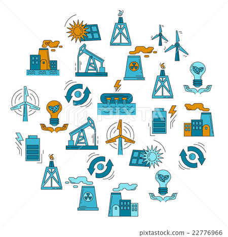 Energy Ecology and Pollution Vector set of icons Energy Ecology and Pollution Vector set of icons 22776966