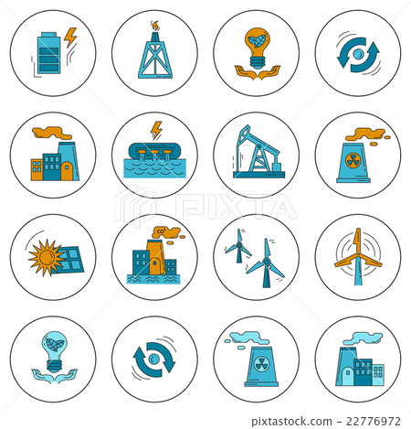 Energy Ecology and Pollution Vector set of icons 22776972