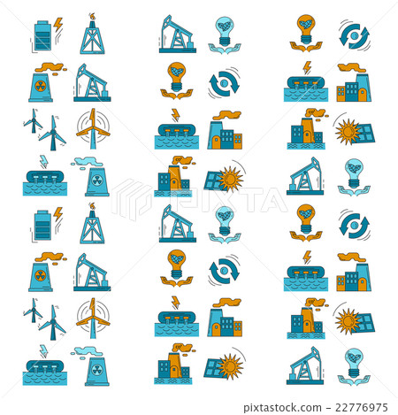 Energy Ecology and Pollution Vector set of icons Energy Ecology and Pollution Vector set of icons 22776975