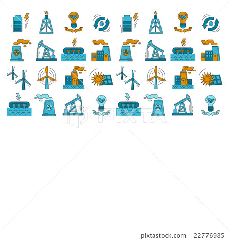 Energy Ecology and Pollution Vector set of icons 22776985