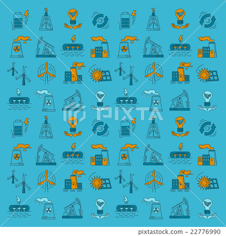 Energy Ecology and Pollution Vector set of icons 22776990