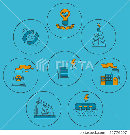 Energy Ecology and Pollution Vector set of icons 22776997