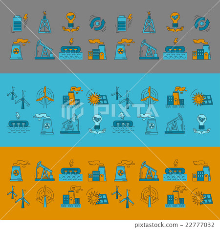 Energy Ecology and Pollution Vector set of icons 22777032