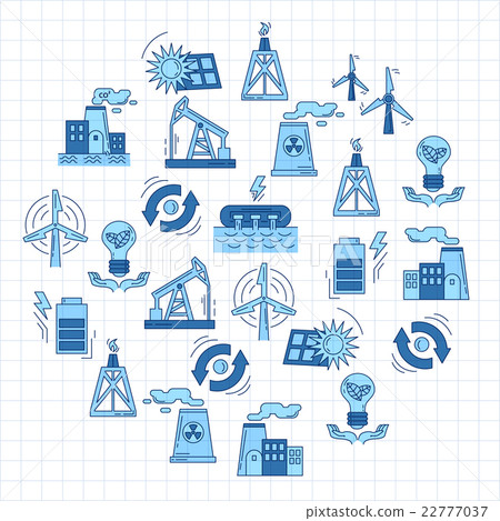 Energy Ecology and Pollution Vector set of icons 22777037