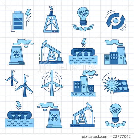 Energy Ecology and Pollution Vector set of icons 22777042