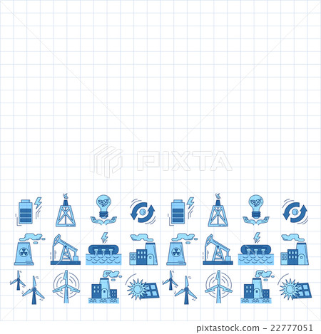 Energy Ecology and Pollution Vector set of icons 22777051