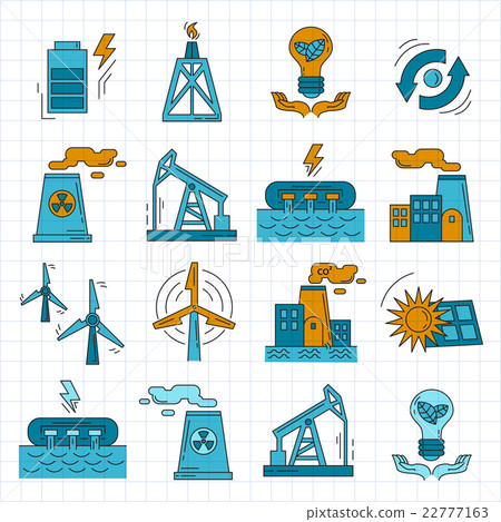 Energy Ecology and Pollution Vector set of icons 22777163