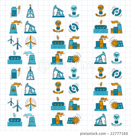 Energy Ecology and Pollution Vector set of icons 22777168