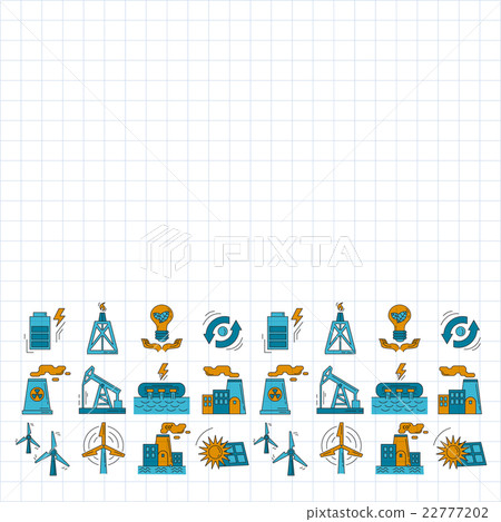 Energy Ecology and Pollution Vector set of icons 22777202