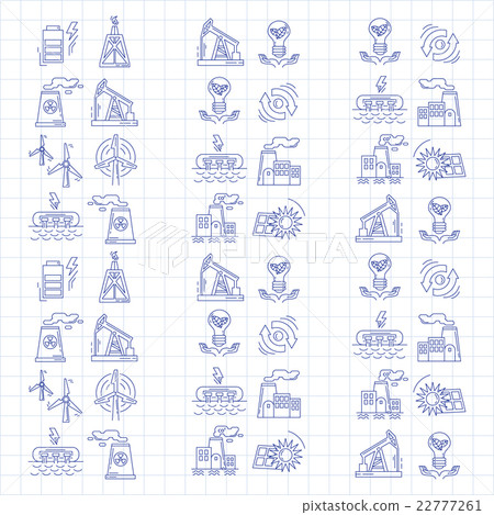 Energy Ecology and Pollution Vector set of icons 22777261