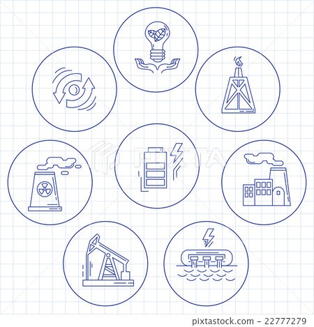 Energy Ecology and Pollution Vector set of icons 22777279