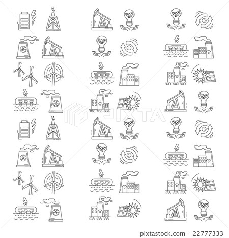 Energy Ecology and Pollution Vector set of icons 22777333