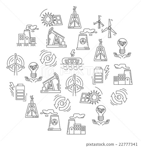 Energy Ecology and Pollution Vector set of icons Energy Ecology and Pollution Vector set of icons 22777341