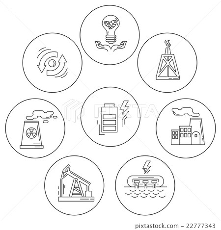 Energy Ecology and Pollution Vector set of icons 22777343