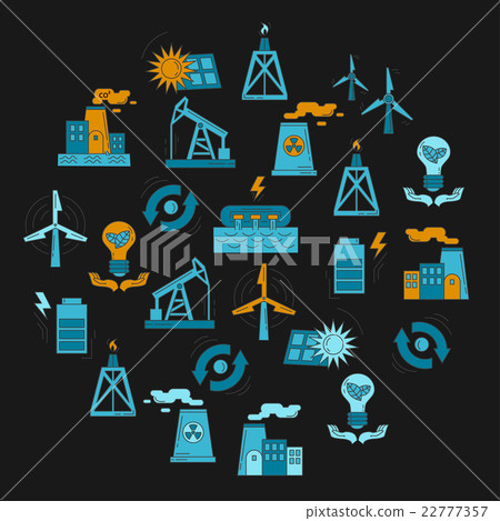 Energy Ecology and Pollution Vector set of icons 22777357