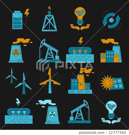 Energy Ecology and Pollution Vector set of icons 22777368