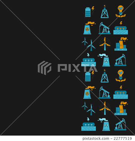 Energy Ecology and Pollution Vector set of icons 22777519