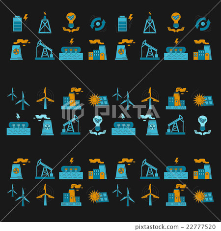 Energy Ecology and Pollution Vector set of icons 22777520