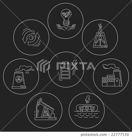 Energy Ecology and Pollution Vector set of icons 22777530