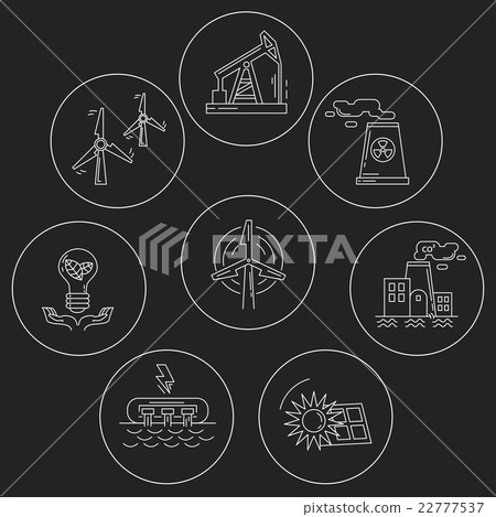 Energy Ecology and Pollution Vector set of icons 22777537