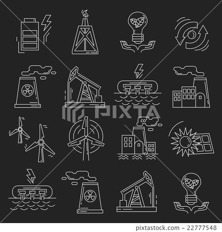 Energy Ecology and Pollution Vector set of icons 22777548