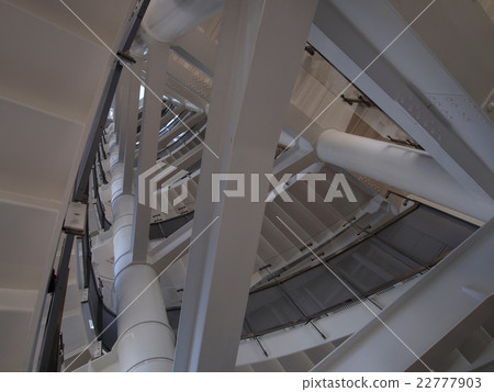 Spiral staircase and steel frame (Tokyo gate bridge) 22777903