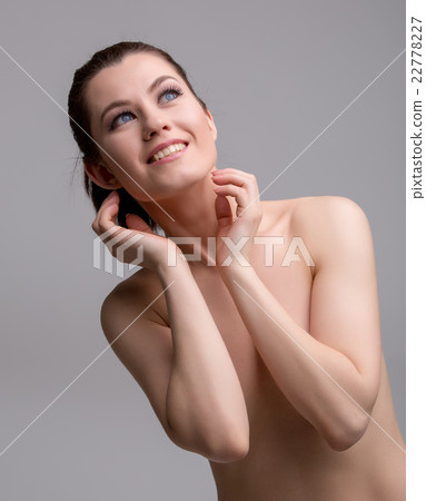 Cosmetology and natural beauty. Happy naked woman 22778227