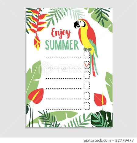 Summer jungle greeting card, invitation. Wish list 22779473