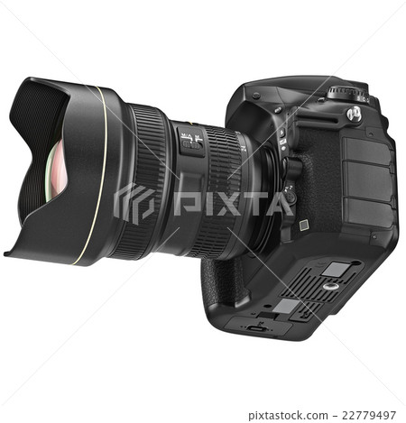 DSLR photo camera, zoom lens DSLR photo camera, zoom lens 22779497