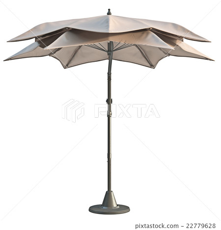 Patio modern beach umbrella, front view 22779628