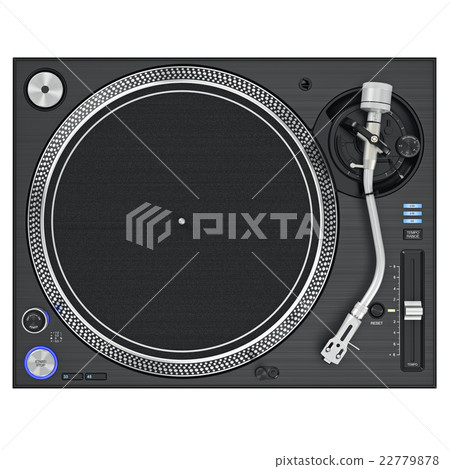 Dj turntable mixer equipment, top view Dj turntable mixer equipment, top view 22779878