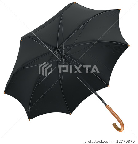 Black classic umbrella open Black classic umbrella open 22779879