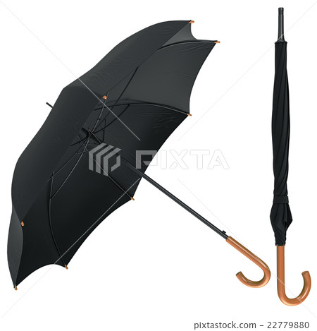 Black classic umbrella open, closed Black classic umbrella open, closed 22779880