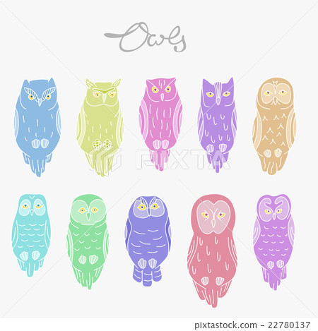 Set of vector owls - Stock Illustration [22780137] - PIXTA