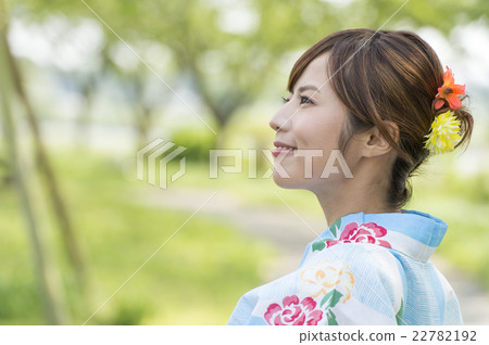 A woman in a yukata A woman in a yukata 22782192