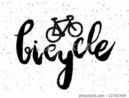 Handwritten word  Bicycle , painted brush  22783409