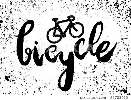Handwritten word  Bicycle , painted brush  22783410