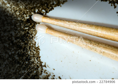 Close up of Snare Drum with Drumsticks 22784906