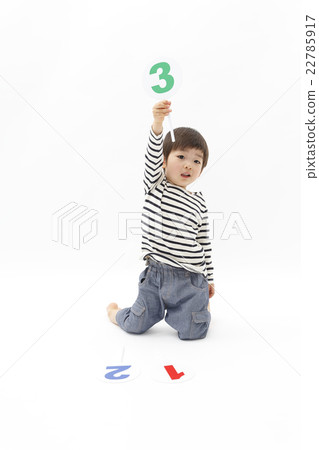 Infant raising number 3 card Infant raising number 3 card 22785917