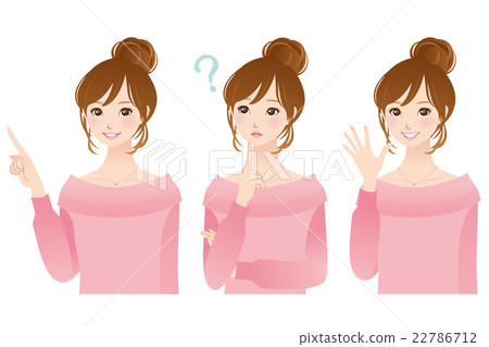 年輕女性面部表情集 22786712