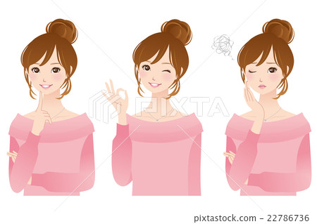 年輕女性面部表情集 年輕女性面部表情集 22786736